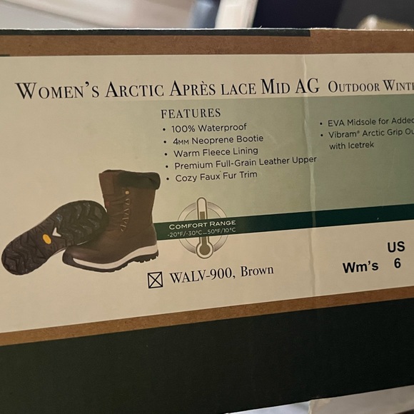 New brown mucks arctic apres lace winter boot size 6 cozy fur snow outdoor - Picture 6 of 6